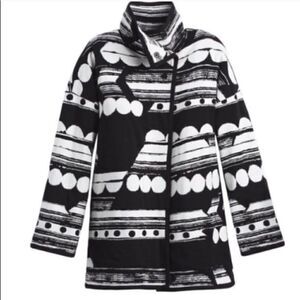NEW Chico's Black Label Black White Coat